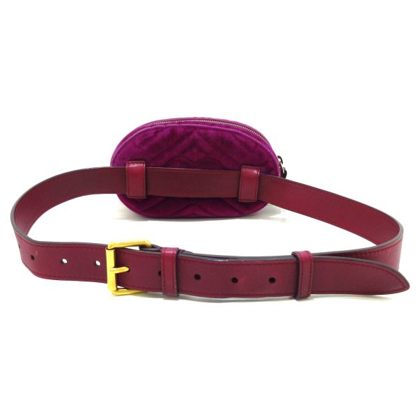 37780538 3 Gucci Gg Marmont Velor Waist Pouch Purple