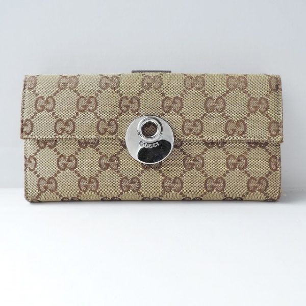 37780582 1 Gucci Eclipse Gg Pattern Jacquard Wallet Beige