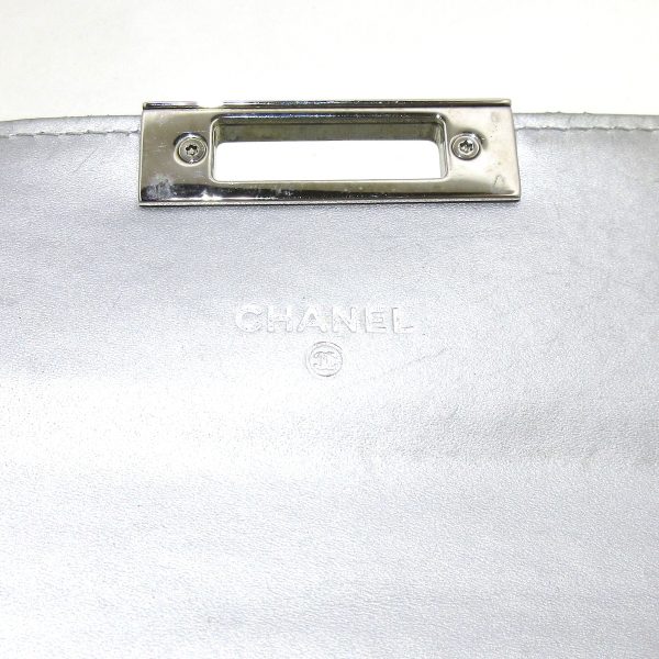 37781122 5 Chanel Cocorock Matelasse Long Wallet Silver Hardware Enamel Silver