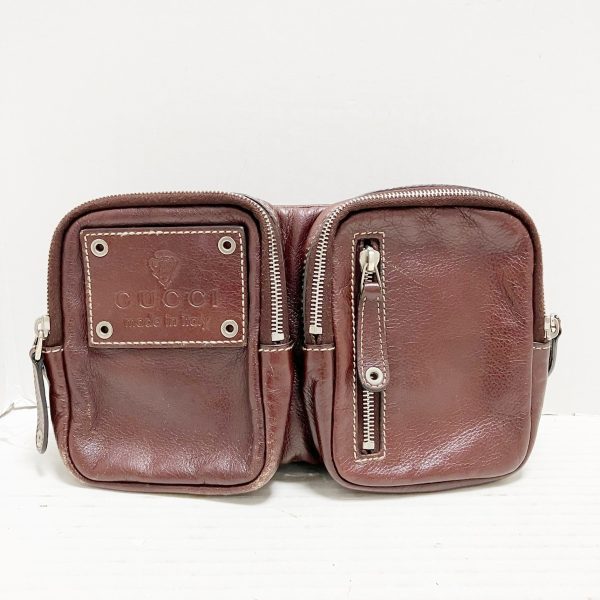 37783969 1 Gucci Leather Waist Pouch Bordeaux