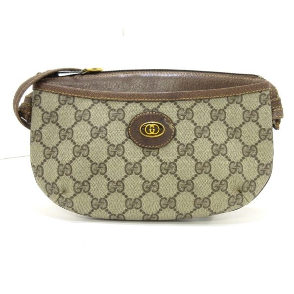 37788894 1 Gucci Old Gucci Shoulder Bag Gray Beige Dark Brown