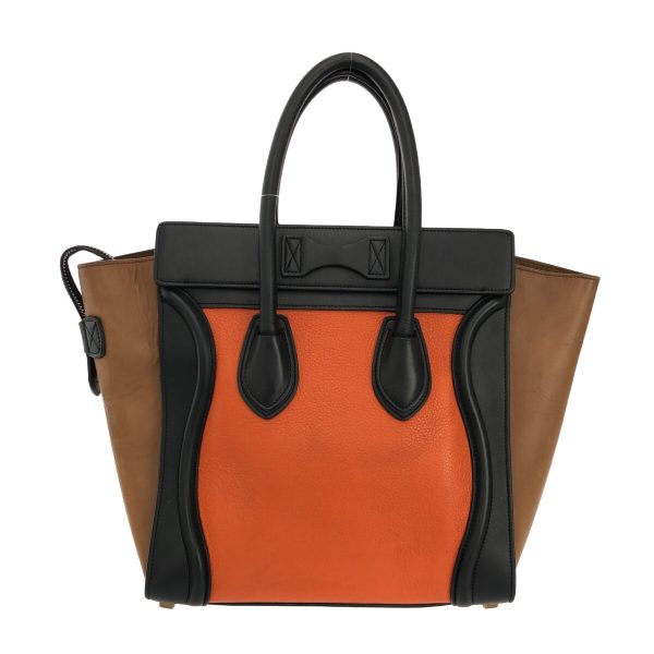 37790075 3 Celine Luggage Micro Shopper Leather Handbag Orange