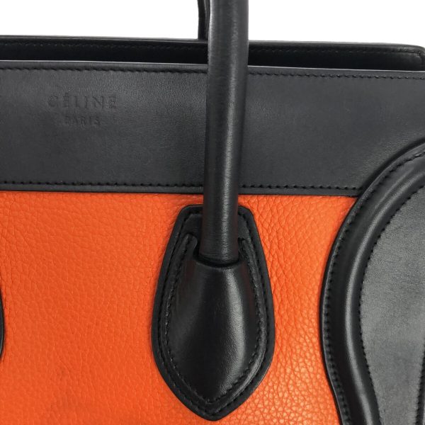 37790075 9 Celine Luggage Micro Shopper Leather Handbag Orange