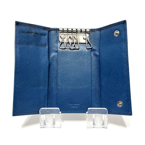 37790931 3 Prada Key Case Leather Blue