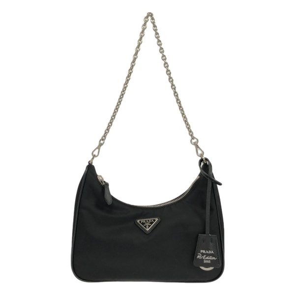 37793441 1 Prada Shoulder Bag Nylon Saffiano Leather Black