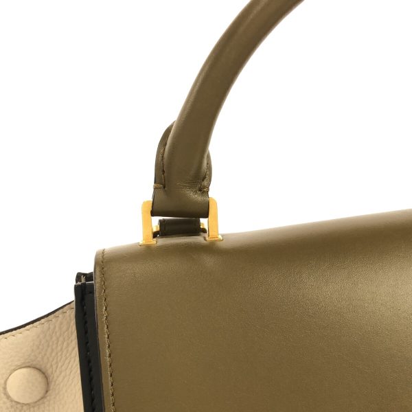 37794274 9 Celine Trapeze Small Leather Handbag Khaki