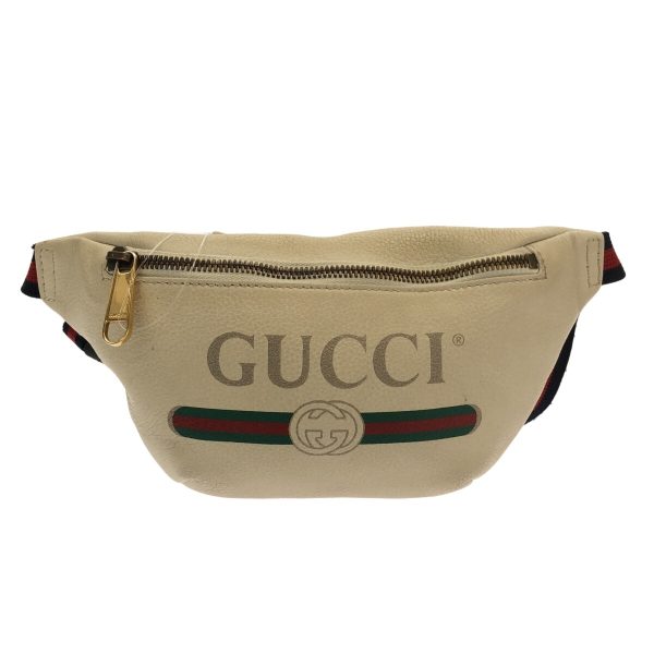 37794847 1 Gucci Print Leather Waist Pouch Ivory