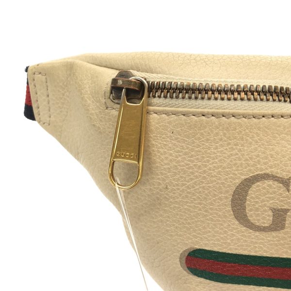 37794847 10 Gucci Print Leather Waist Pouch Ivory