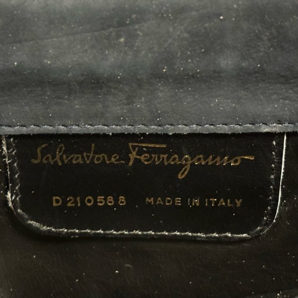 37798430 7 Salvatore Ferragamo Vara Velor Clutch Bag Navy