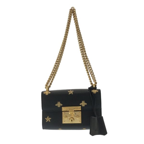 37798666 1 Gucci Beaster Leather Shoulder Bag Black