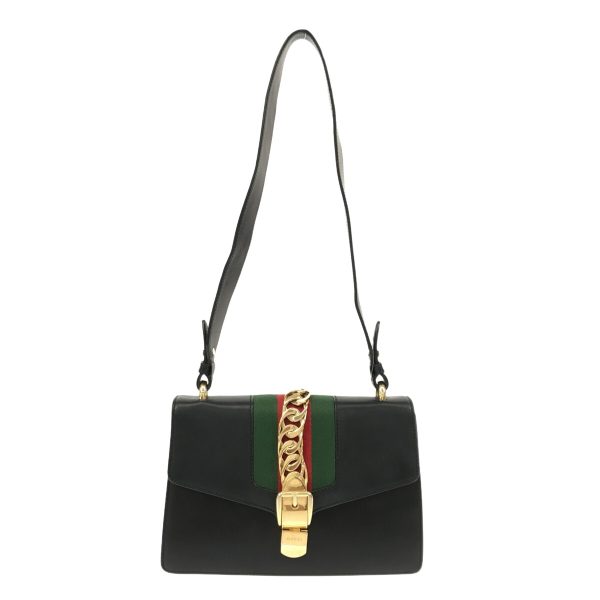 37799319 1 Gucci Sylvie Leather Shoulder Bag Black