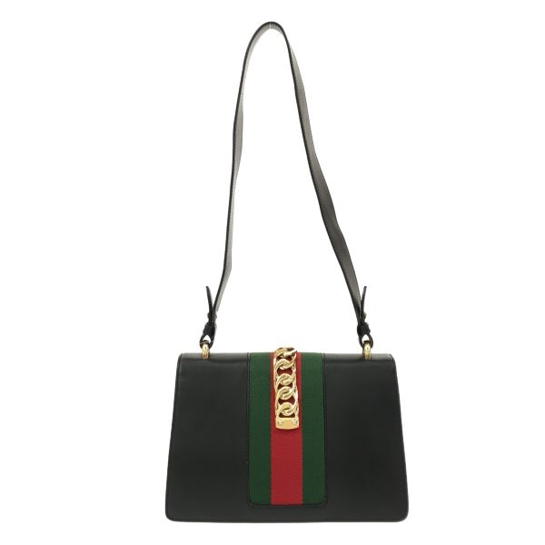 37799319 3 Gucci Sylvie Leather Shoulder Bag Black