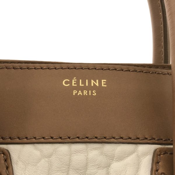 37799383 7 Celine Luggage Micro Shopper Leather Handbag White