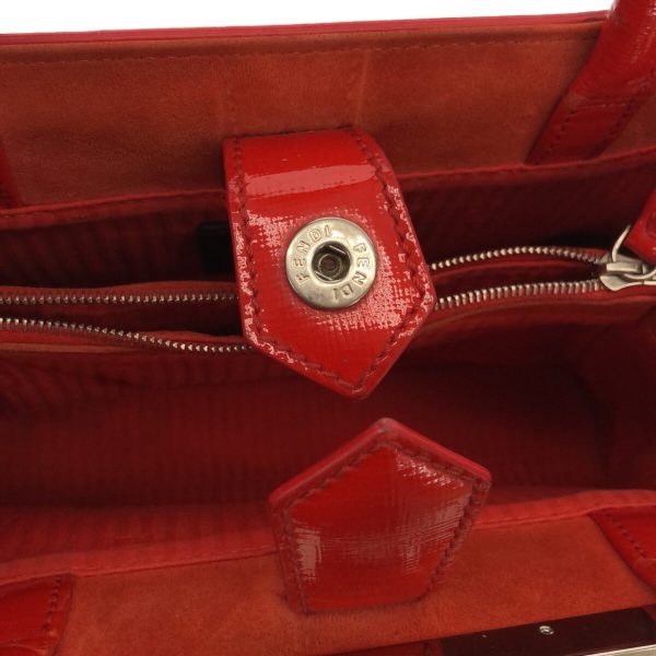 37799429 10 Fendi Handbag Leather Red Enamel