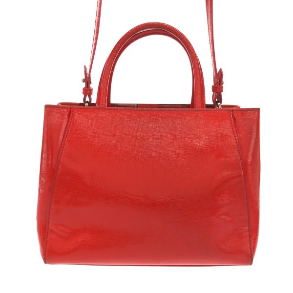 37799429 3 Fendi Handbag Leather Red Enamel