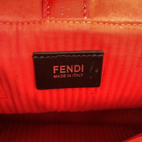 37799429 7 Fendi Handbag Leather Red Enamel