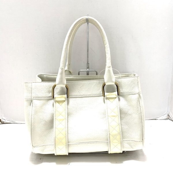 37799951 3 Burberry Tote Bag Leather Enamel White