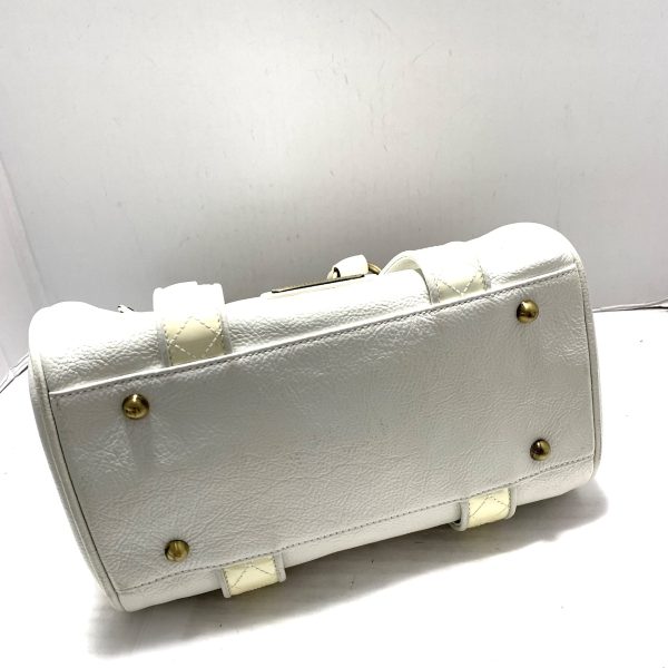 37799951 4 Burberry Tote Bag Leather Enamel White