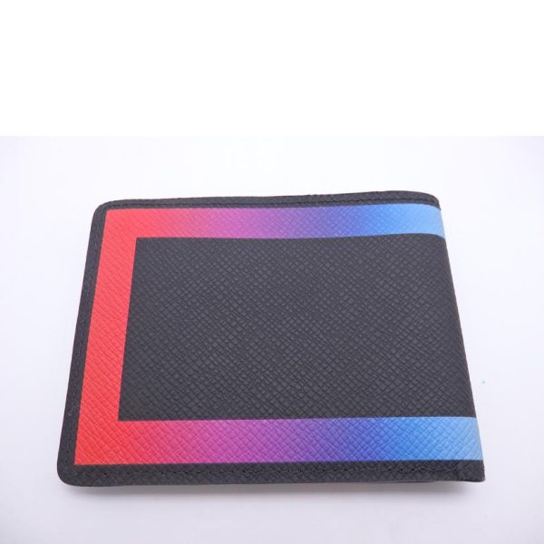 37802 2 Louis Vuitton Portefeuil Slender Taiga Rainbow Wallet Bag Black