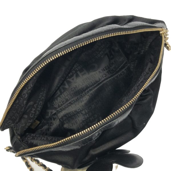 37804565 6 Chanel Clutch Bag Satin Lambskin Black Gold