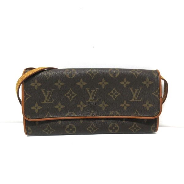 37806045 1 Louis Vuitton Pochette Twin Monogram Canvas Shoulder Bag Brown