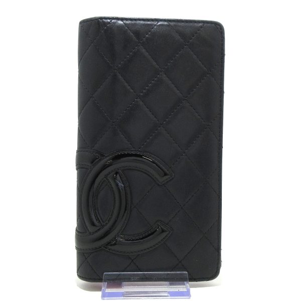 37806191 1 Chanel Cambon Line Long Wallet Lambskin Black