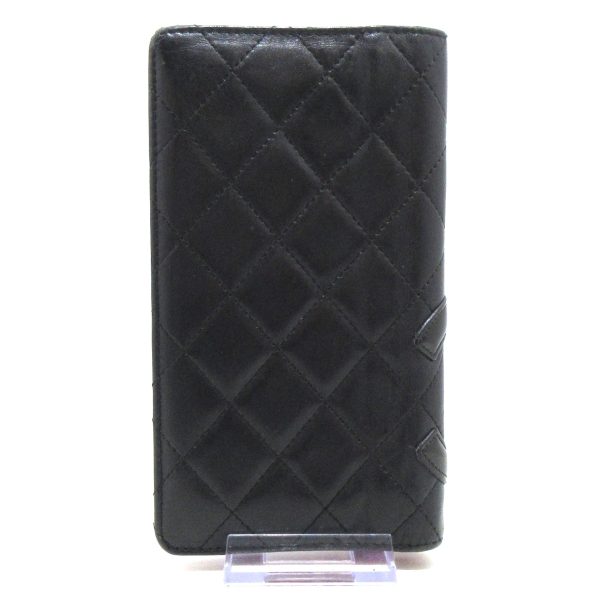 37806191 2 Chanel Cambon Line Long Wallet Lambskin Black