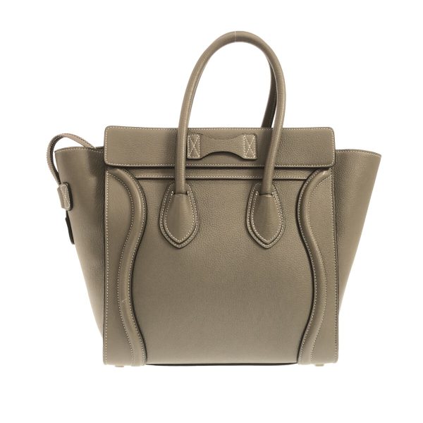 37808207 3 Celine Luggage Micro Shopper Drummed Calf Handbag Dune