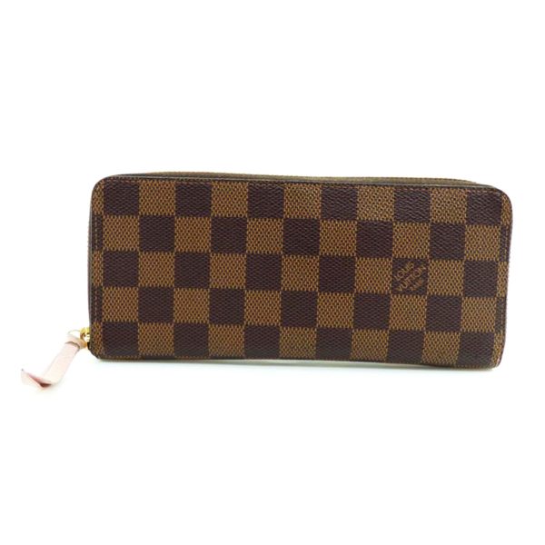 37810 1 Louis Vuitton Portefeuil Clemence Damier Ebene Wallet Rose Ballerine