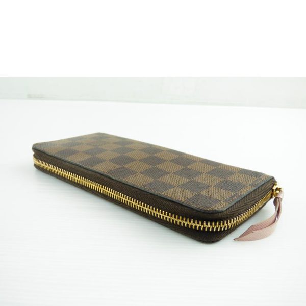 37810 3 Louis Vuitton Portefeuil Clemence Damier Ebene Wallet Rose Ballerine