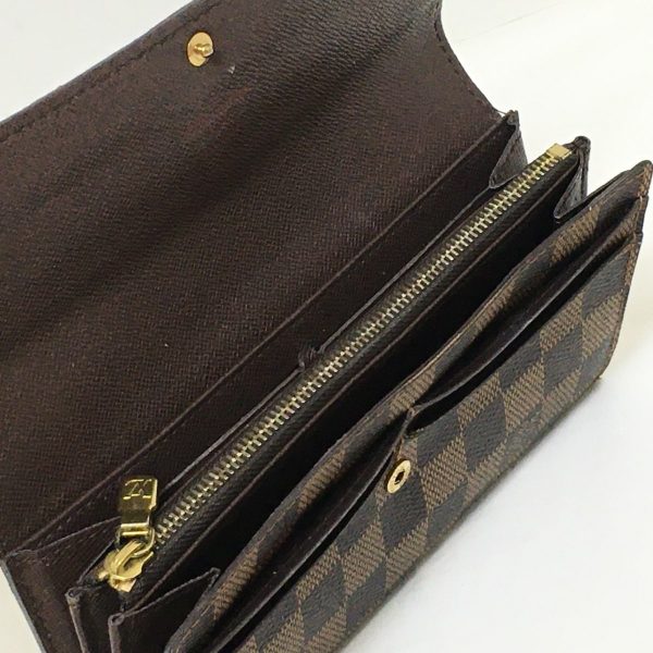 37811345 3 Louis Vuitton Portefeuille Sara Damier Canvas Long Wallet Ebene