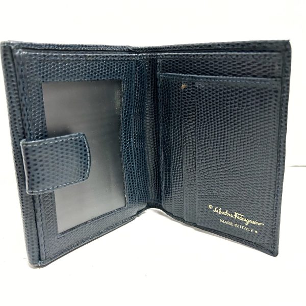 37813616 3 Salvatore Ferragamo Vara W Hook Leather Wallet Navy