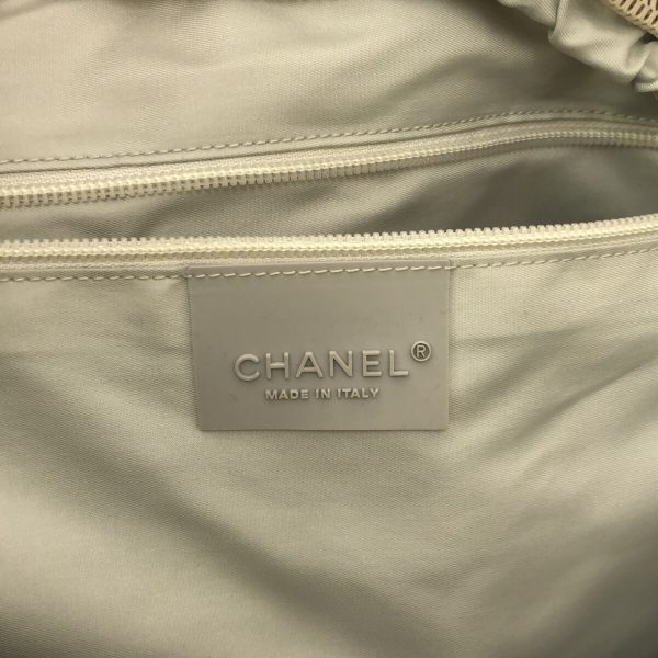 37813949 7 Chanel Sports Line Shoulder Bag Chemical Fiber Light Gray Silver