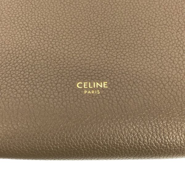 37815763 7 Celine Sangle Small Grained Calf Shoulder Bag Gray