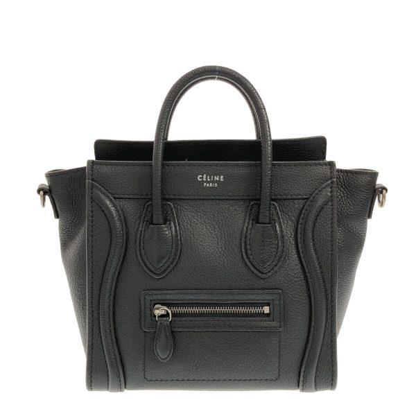 37817131 1 Celine Luggage Nano Shopper Drummed Calf Handbag Black