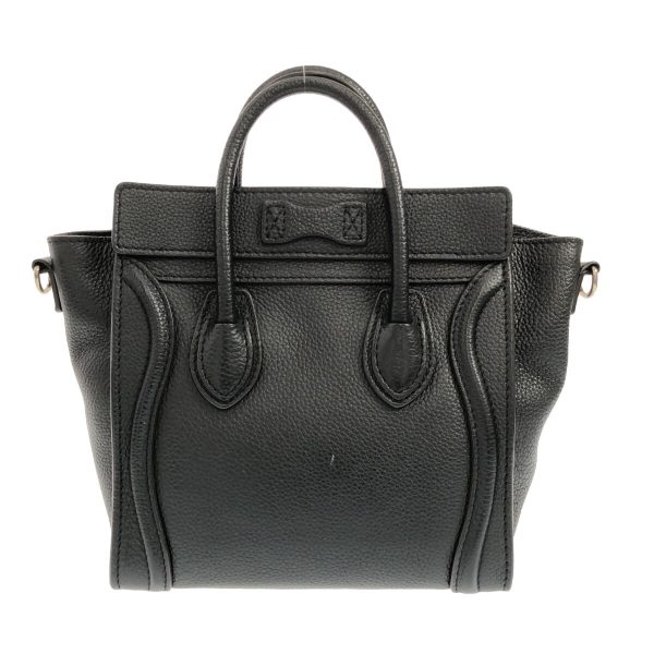 37817131 3 Celine Luggage Nano Shopper Drummed Calf Handbag Black