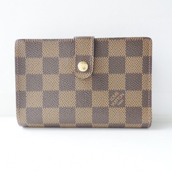 37818817 1 Louis Vuitton Portomone Viennese Canvas Damier Bifold Wallet Brown