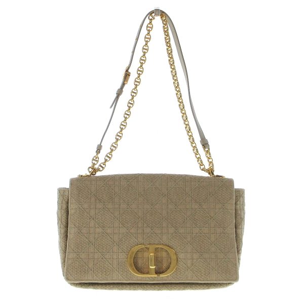 37824601 1 Dior Dior Caro Shoulder Bag Beige Jacquard