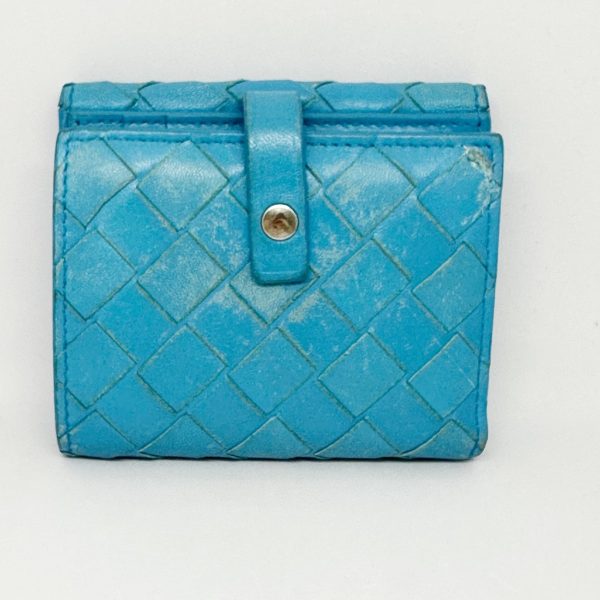 37826265 1 Bottega Veneta Maxi Intrecciato W Hook Wallet Blue Leather