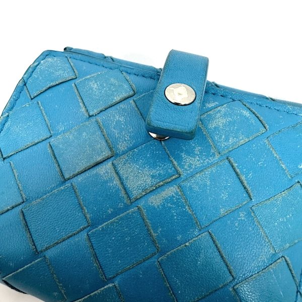 37826265 6 Bottega Veneta Maxi Intrecciato W Hook Wallet Blue Leather