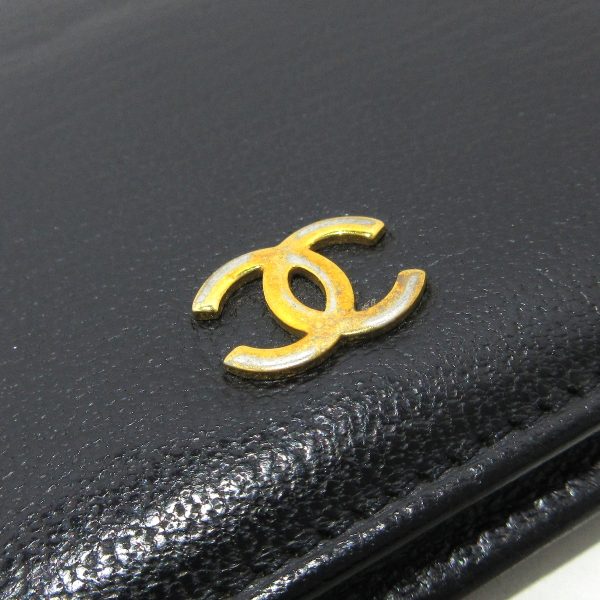 37828915 8 Chanel Long Wallet Gold Hardware Leather Black