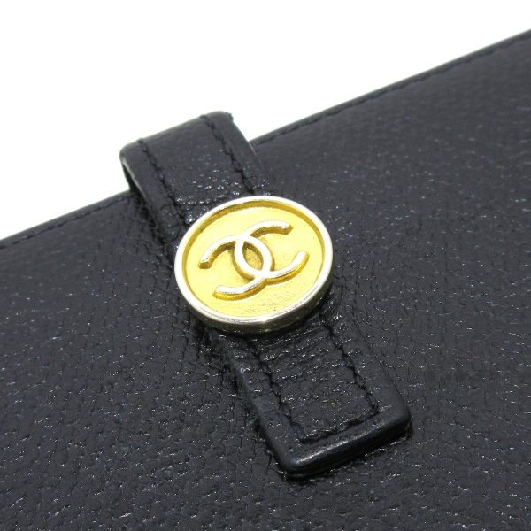 37828916 7 Chanel Coco Button Long Wallet Leather Black