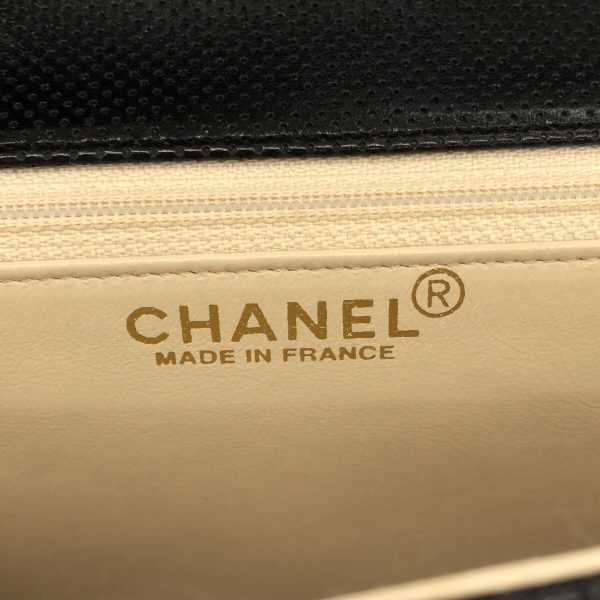 37830881 7 Chanel Shoulder Bag Leather Black Ivory