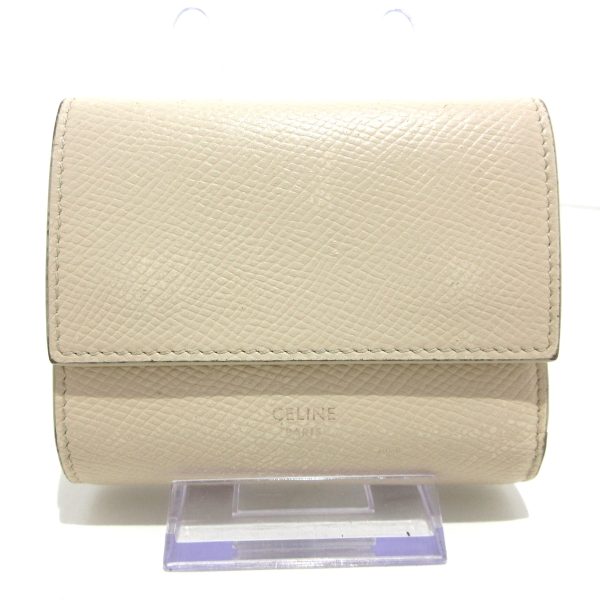 37831883 1 Celine Small Trifold Leather Wallet Ivory