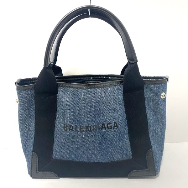 37833203 1 Balenciaga Navy Cabas XS Denim Tote Bag Navy