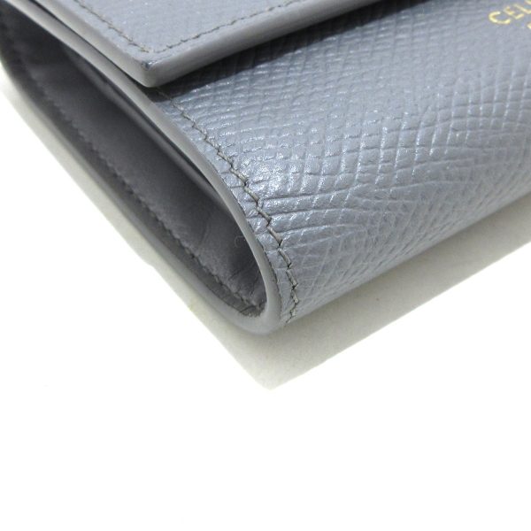 37833204 9 Celine Small Trifold Leather Wallet Gray