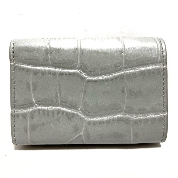 37833205 2 Balenciaga Paper Mini Wallet Embossed Leather Wallet Gray