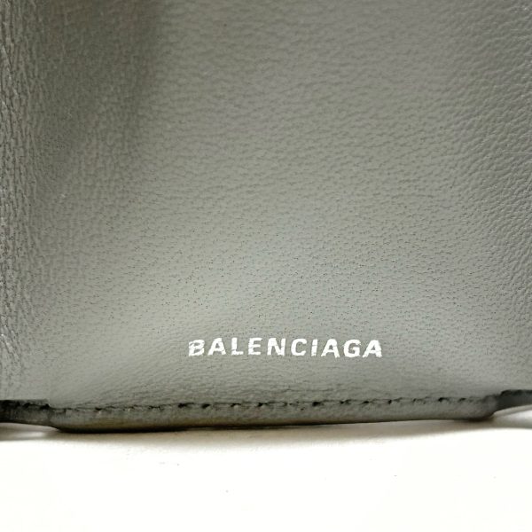 37833205 5 Balenciaga Paper Mini Wallet Embossed Leather Wallet Gray