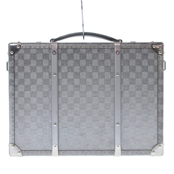 37837729 1 Louis Vuitton Briefcase Trunk Damier Glitter Leather Trunk Case Silver