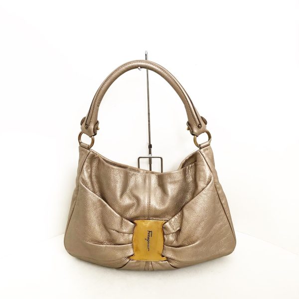 37844718 1 Salvatore Ferragamo Vara Leather Handbag Gold